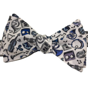 Musical Instuments Blue Bow Tie
