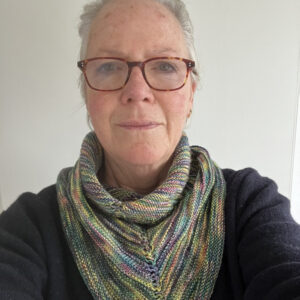 Stripey Triangular Scarf Blues And Greens